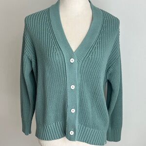 Women's Teal Button-Up Sweater New